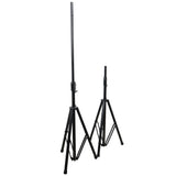 6' Ft Twin Pack Professional Telescoping Crank Speaker Stand Set with Carrying Bag Black Finish