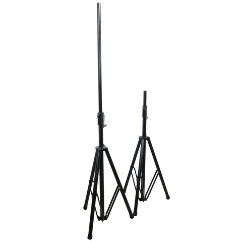 6' Ft Twin Pack Professional Telescoping Crank Speaker Stand Set with Carrying Bag Black Finish