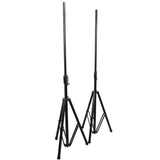 6' Ft Twin Pack Professional Telescoping Crank Speaker Stand Set with Carrying Bag Black Finish