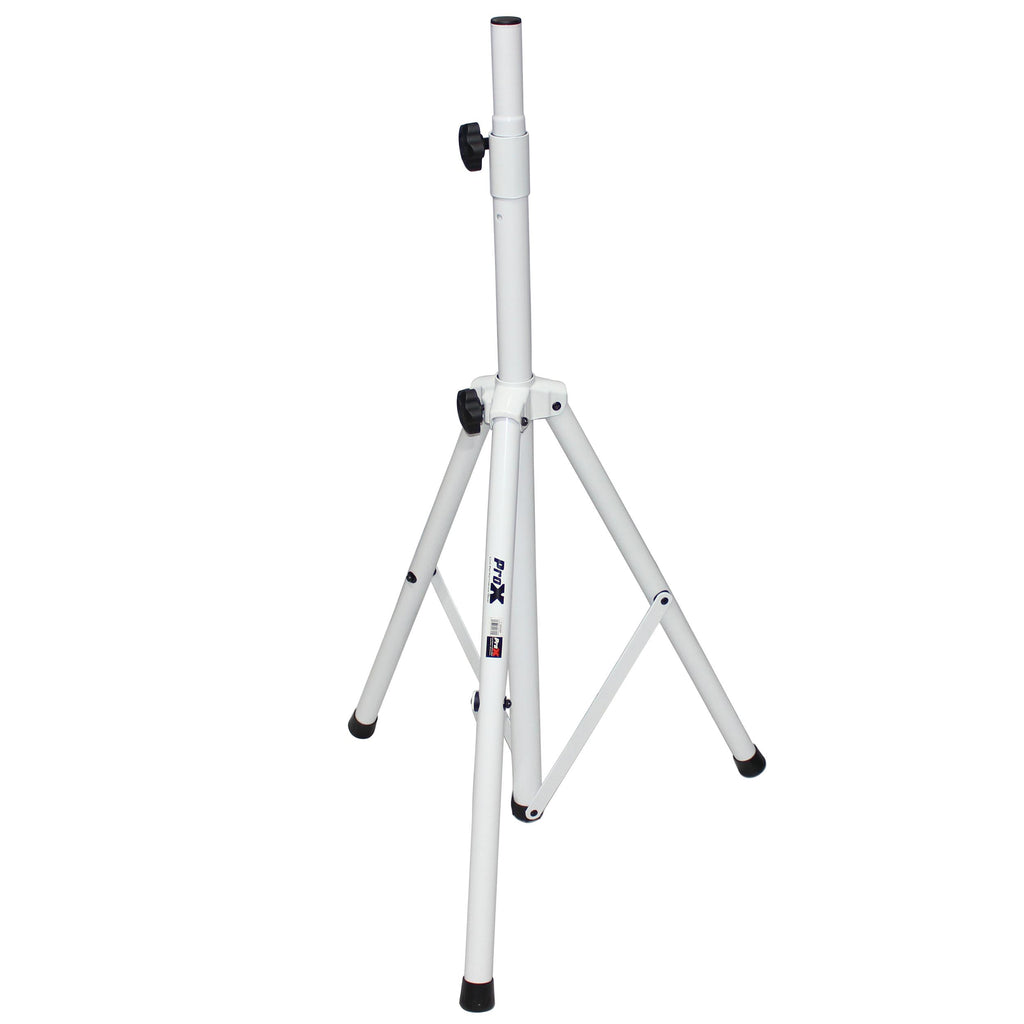White Heavy-Duty All Metal Speaker Tripod Stand Set of 2, 4-7 ft. (44"-84") Cloud Series