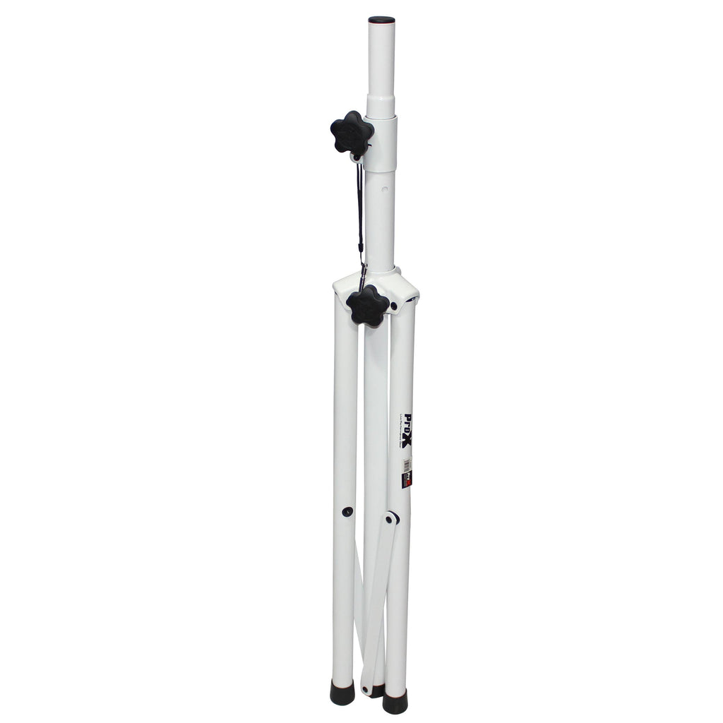 White Heavy-Duty All Metal Speaker Tripod Stand Set of 2, 4-7 ft. (44"-84") Cloud Series