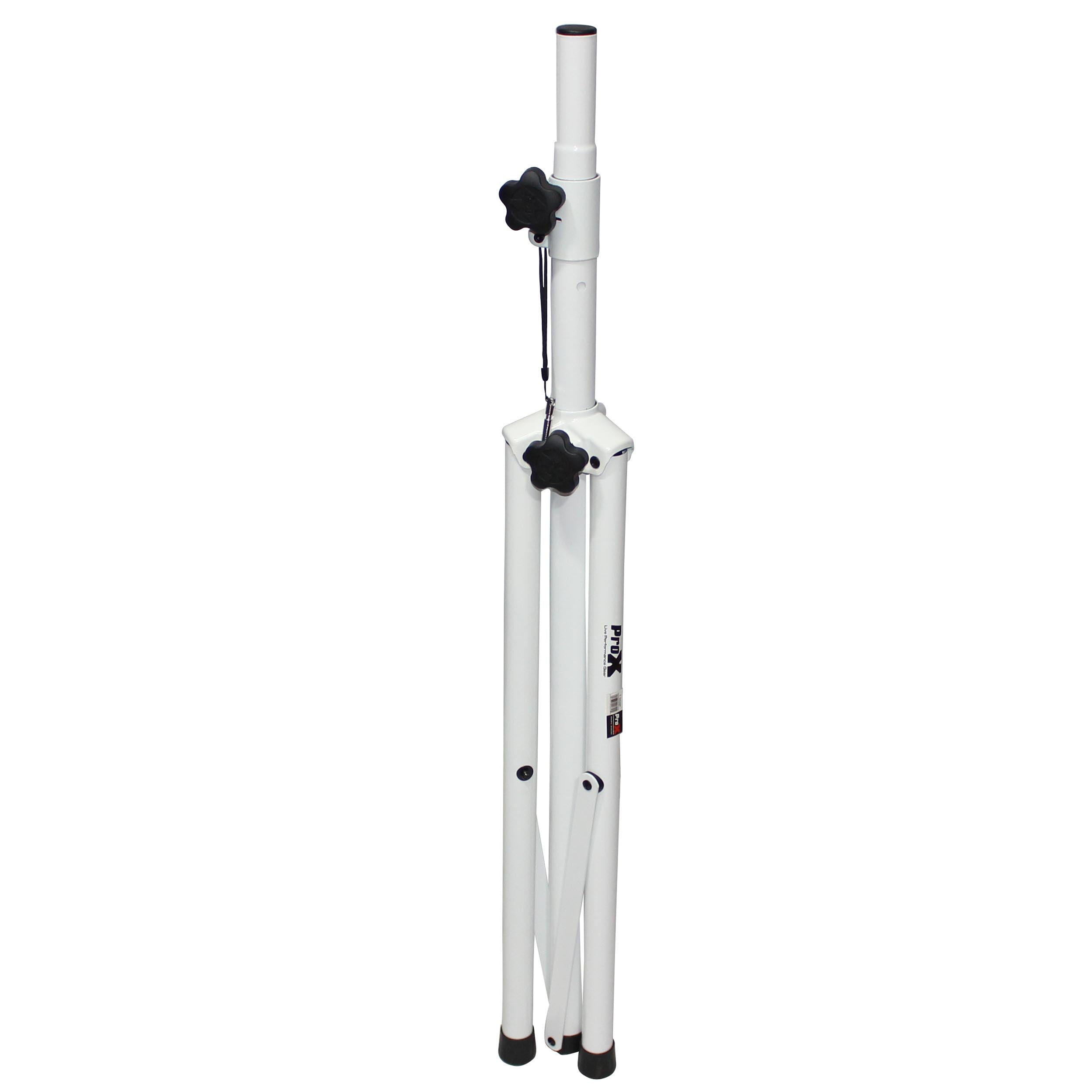 White Heavy-Duty All Metal Speaker Tripod Stand Set of 2, 4-7 ft. (44"-84") Cloud Series