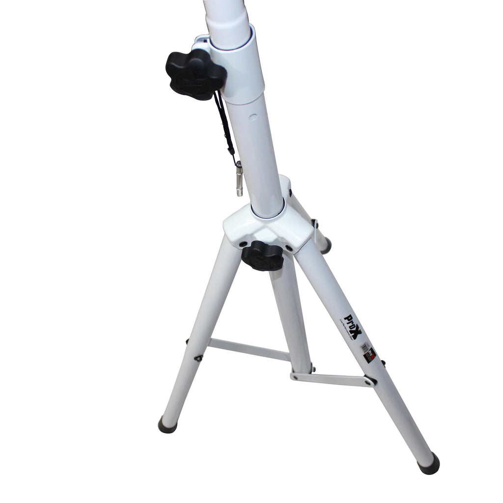 White Heavy-Duty All Metal Speaker Tripod Stand Set of 2, 4-7 ft. (44"-84") Cloud Series