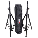 Set of 2 Pro Air-Powered tripod Speaker stand in Black w/ Carry Bag