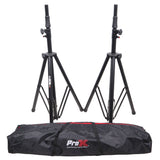 Set of 2 Pro Air-Powered tripod Speaker stand in Black w/ Carry Bag