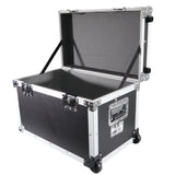 Rolling Utility Case W/ Retractable Handle and Low-Profile Recessed Wheels 17x24.5x15" Exterior For Cabales/100 LP Vinyl Records