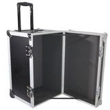 Rolling Utility Case W/ Retractable Handle and Low-Profile Recessed Wheels 17x24.5x15" Exterior For Cabales/100 LP Vinyl Records