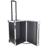 Rolling Utility Case W/ Retractable Handle and Low-Profile Recessed Wheels 17x24.5x15" Exterior For Cabales/100 LP Vinyl Records