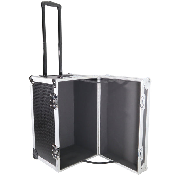 Rolling Utility Case W/ Retractable Handle and Low-Profile Recessed Wheels 17x24.5x15" Exterior For Cabales/100 LP Vinyl Records