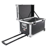 Rolling Utility Case W/ Retractable Handle and Low-Profile Recessed Wheels 17x24.5x15" Exterior For Cabales/100 LP Vinyl Records