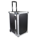 Rolling Utility Case W/ Retractable Handle and Low-Profile Recessed Wheels 17x24.5x15" Exterior For Cabales/100 LP Vinyl Records