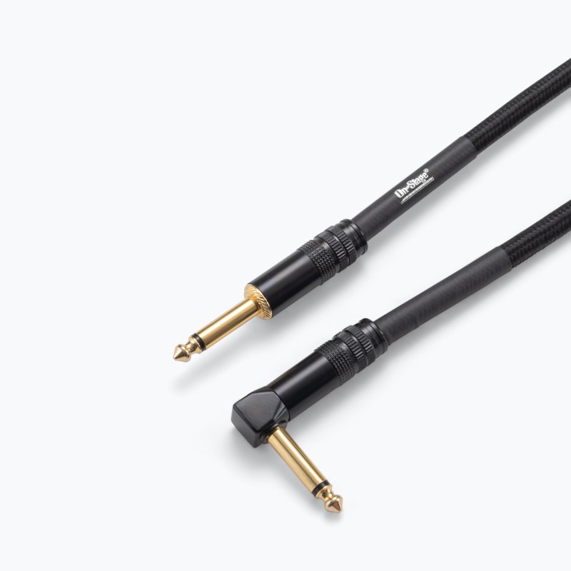 Production-Grade Braided Instrument Cable (Right Angle to Straight) 10 ft
