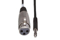 Balanced Interconnect, XLR3F to TT TRS, 3 ft - Front