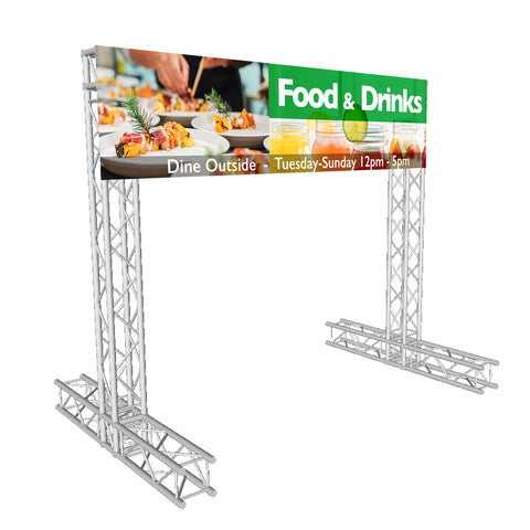 8x8' Ft K-Truss Economy Aluminum Truss Outdoor Banner Display System - Banner Not Included