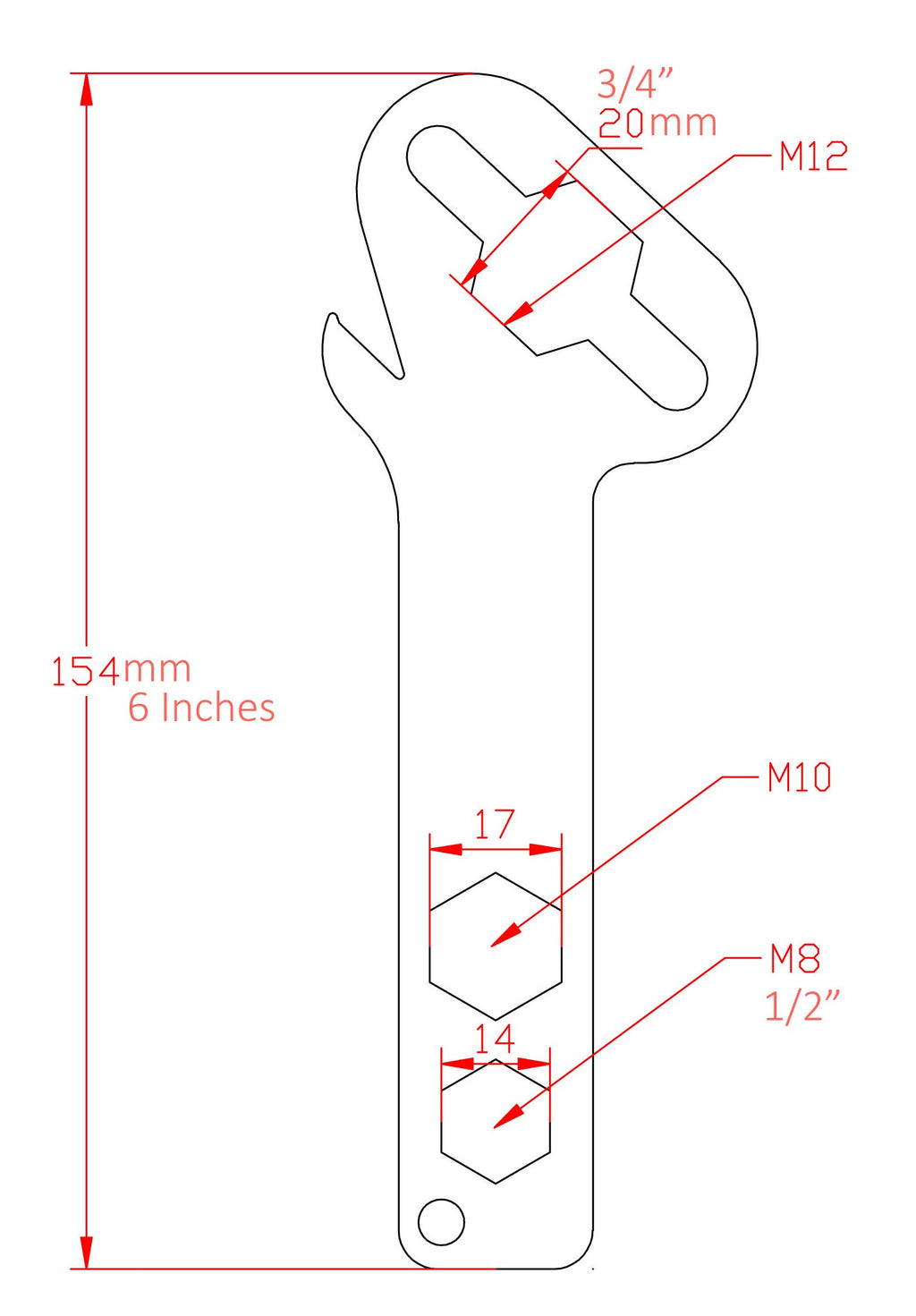 XT-CLWRENCH Multi-Function Monkey Wrench in Red