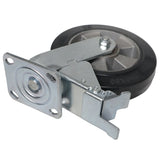 Single 8-inch Industrial Grade Caster Wheel for ProX ATA Flight Utility Console Speaker Cases - Plate 4.5 x 4 in.