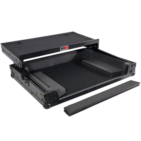 Flight Case - For Hercules DJControl Inpulse 500 with Glide Sliding Laptop Shelf - Black on Black