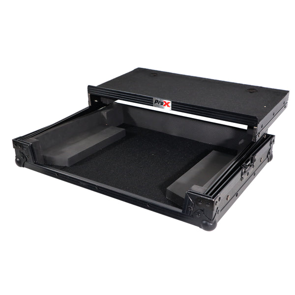 Flight Case - For Hercules DJControl Inpulse 500 with Glide Sliding Laptop Shelf - Black on Black
