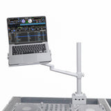 White Adjustable Arm Mount Mount Stand For 12-17" Laptop,VESA 75X75 and 100X100 fit 17-32" Monitor, For DJ Flight Case/Table