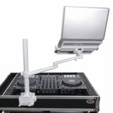 White Adjustable Arm Mount Mount Stand For 12-17" Laptop,VESA 75X75 and 100X100 fit 17-32" Monitor, For DJ Flight Case/Table