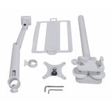 White Adjustable Arm Mount Mount Stand For 12-17" Laptop,VESA 75X75 and 100X100 fit 17-32" Monitor, For DJ Flight Case/Table