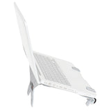 Universal Laptop Tray + VESA Monitor Mounting Bracket fits on Speaker Stand 1-3/8" Pole White