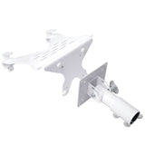 Universal Laptop Tray + VESA Monitor Mounting Bracket fits on Speaker Stand 1-3/8" Pole White