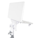Universal Laptop Tray + VESA Monitor Mounting Bracket fits on Speaker Stand 1-3/8" Pole White