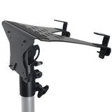 Universal Laptop Tray + VESA Monitor Mounting Bracket fits on Speaker Stand 1-3/8" Pole Black