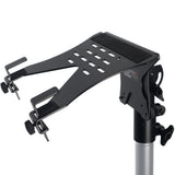 Universal Laptop Tray + VESA Monitor Mounting Bracket fits on Speaker Stand 1-3/8" Pole Black