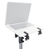 Universal Laptop Tray + VESA Monitor Mounting Bracket fits on Speaker Stand 1-3/8" Pole Black