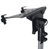 Universal Laptop Tray + VESA Monitor Mounting Bracket fits on Speaker Stand 1-3/8" Pole Black