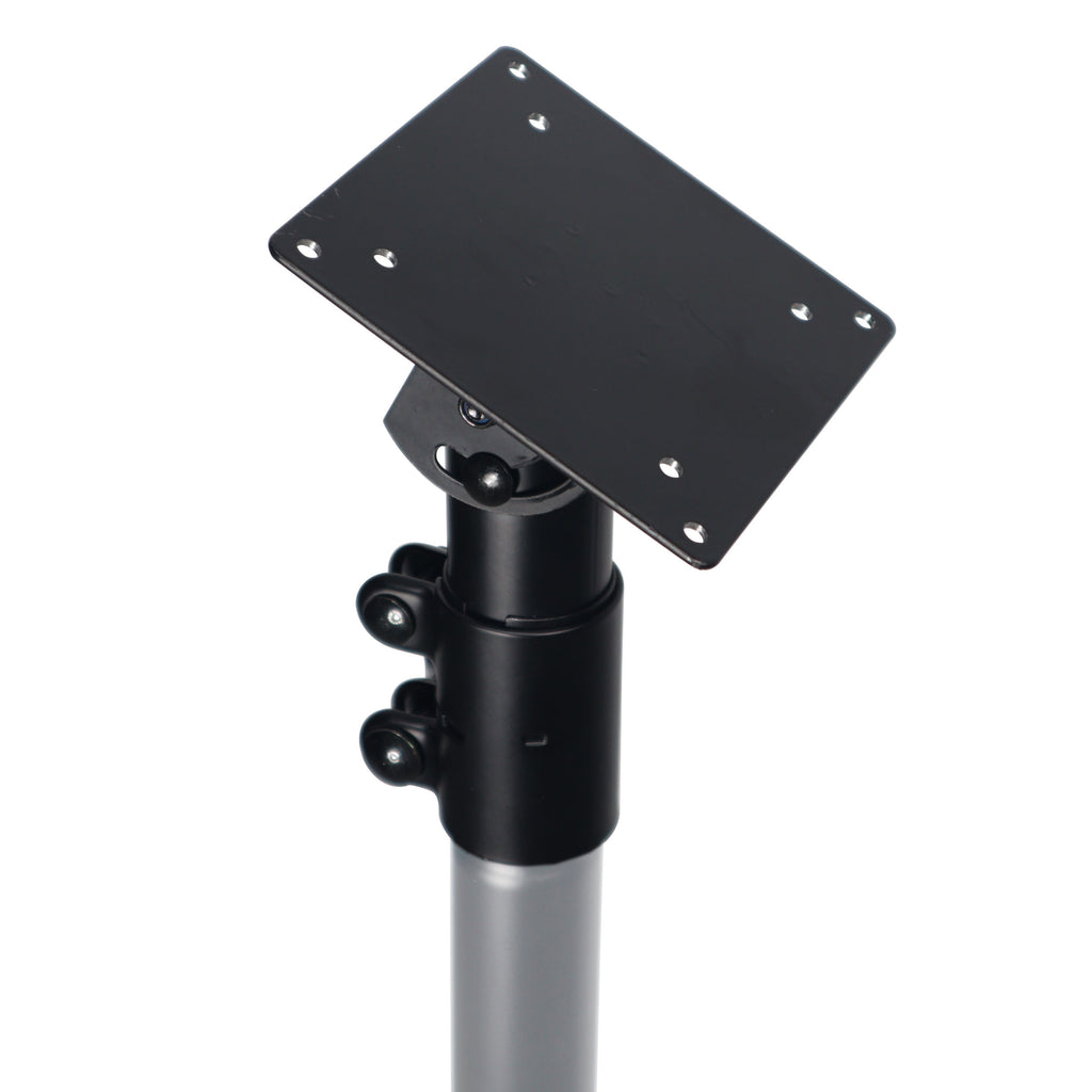 Universal Laptop Tray + VESA Monitor Mounting Bracket fits on Speaker Stand 1-3/8" Pole Black