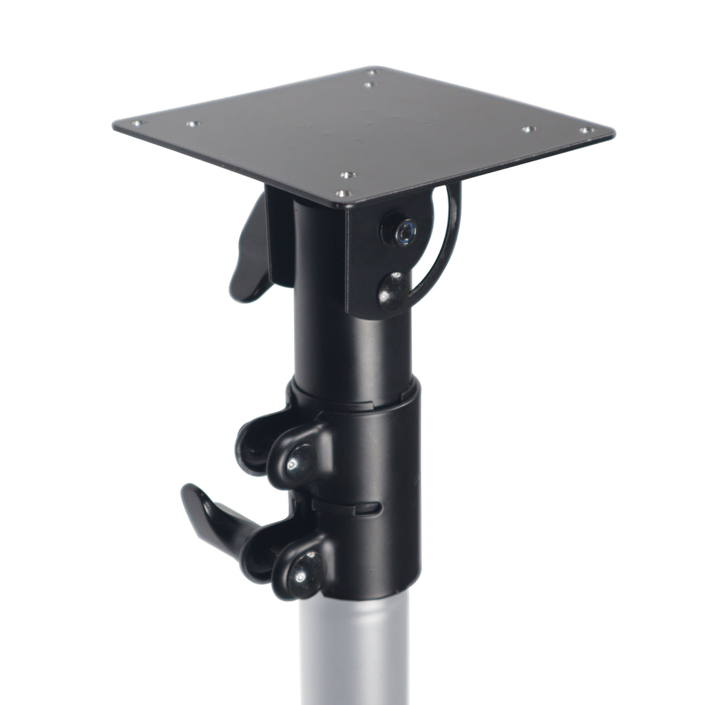 Universal Laptop Tray + VESA Monitor Mounting Bracket fits on Speaker Stand 1-3/8" Pole Black