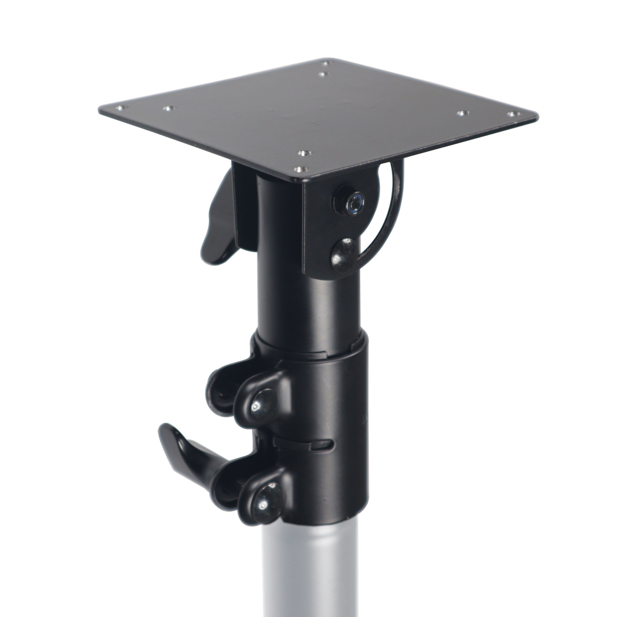 Universal Laptop Tray + VESA Monitor Mounting Bracket fits on Speaker Stand 1-3/8" Pole Black