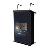Maestro Multi-Media Lectern Podium For LED Flatscreen TVs up to 32" with 2 Gooseneck Mic Stands Black Finish