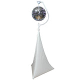 White 16-20" C Shaped Mirror Ball Free Standing Hook fits 1-3/8" 35mm pole with 1 RPM Motor