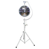 White 16-20" C Shaped Mirror Ball Free Standing Hook fits 1-3/8" 35mm pole with 1 RPM Motor