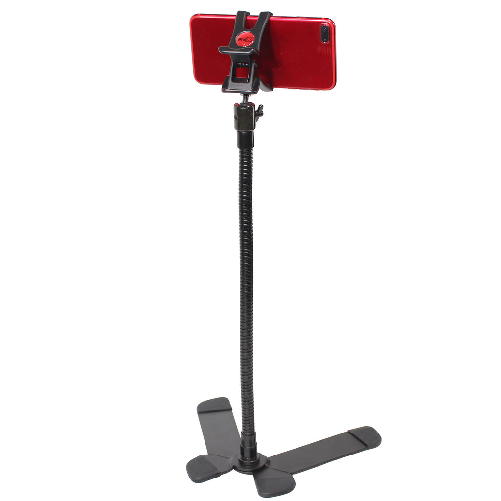 Mobi Buddy Hands Free Mobile Device Clip Kit DJ Cellphone holder Selfie Stick Table Stand Tripod Clamp and Case