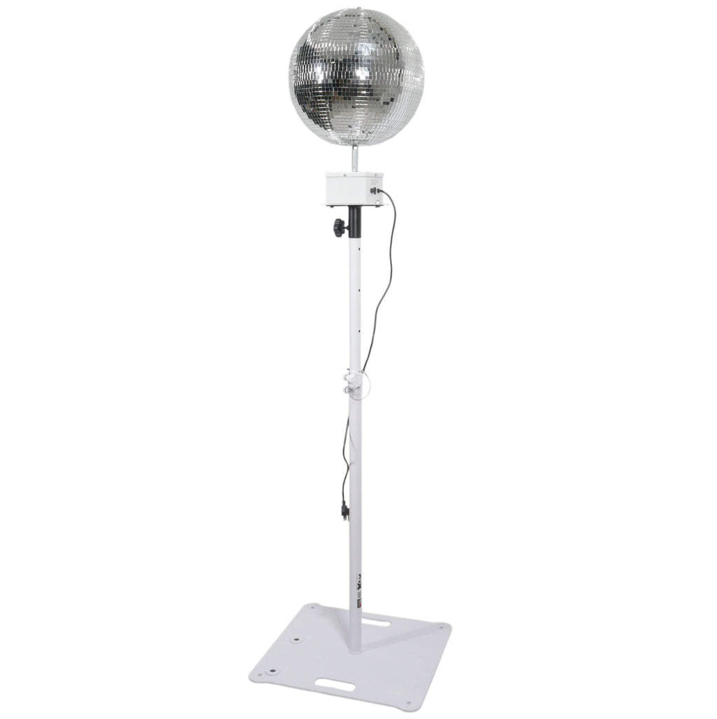 MOTOS Upright Mirror Ball Oscillating 1RPM Motor – Mounts up to 30" Mirror Balls White Finish