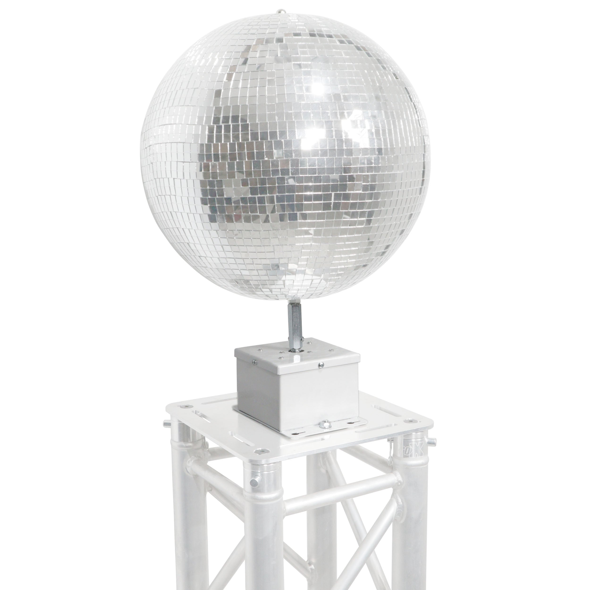 MOTOS Upright Mirror Ball Oscillating 1RPM Motor – Mounts up to 30" Mirror Balls White Finish