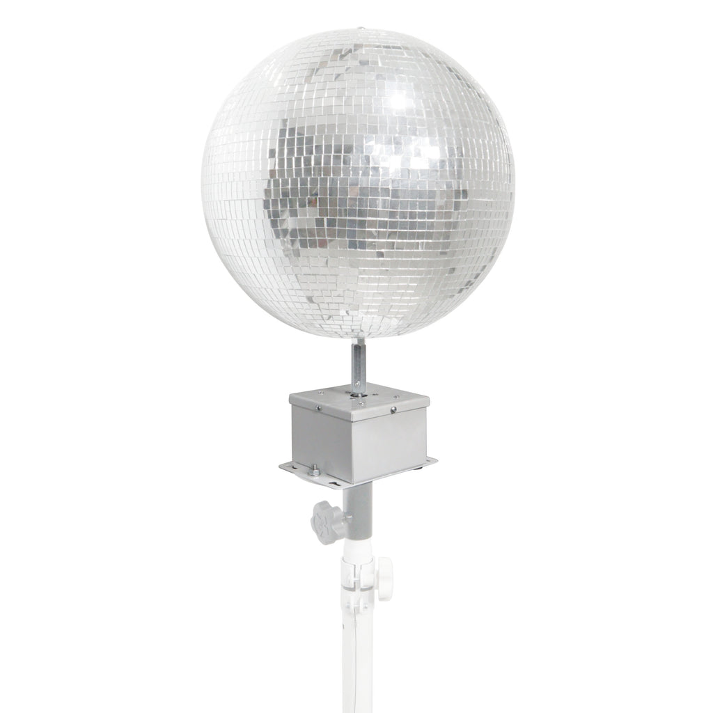 MOTOS Upright Mirror Ball Oscillating 1RPM Motor – Mounts up to 30" Mirror Balls White Finish