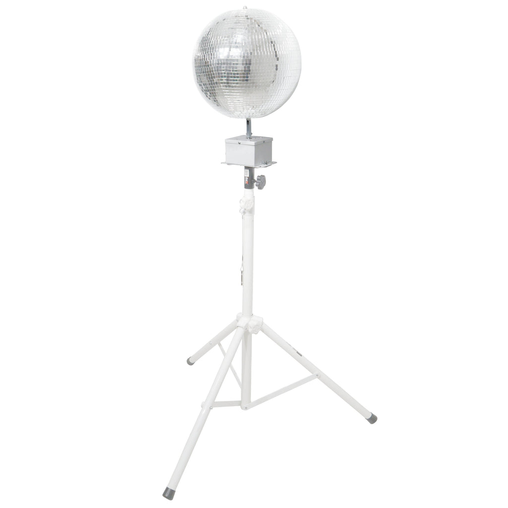 MOTOS Upright Mirror Ball Oscillating 1RPM Motor – Mounts up to 30" Mirror Balls White Finish