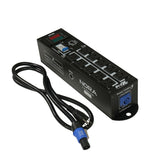 NORA 10 Way Power Distribution Compact Box for Powerkon to Edison with Power Cord