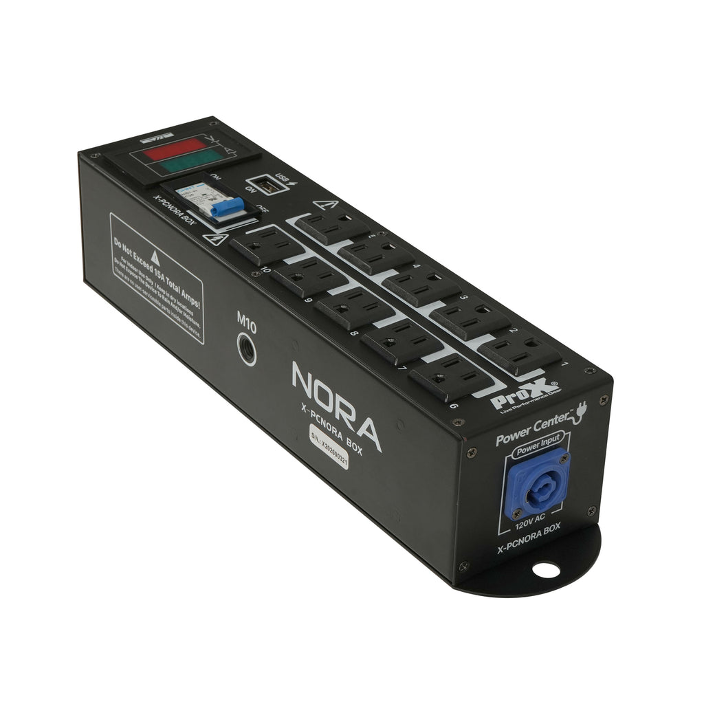 NORA 10 Way Power Distribution Compact Box for Powerkon to Edison with Power Cord