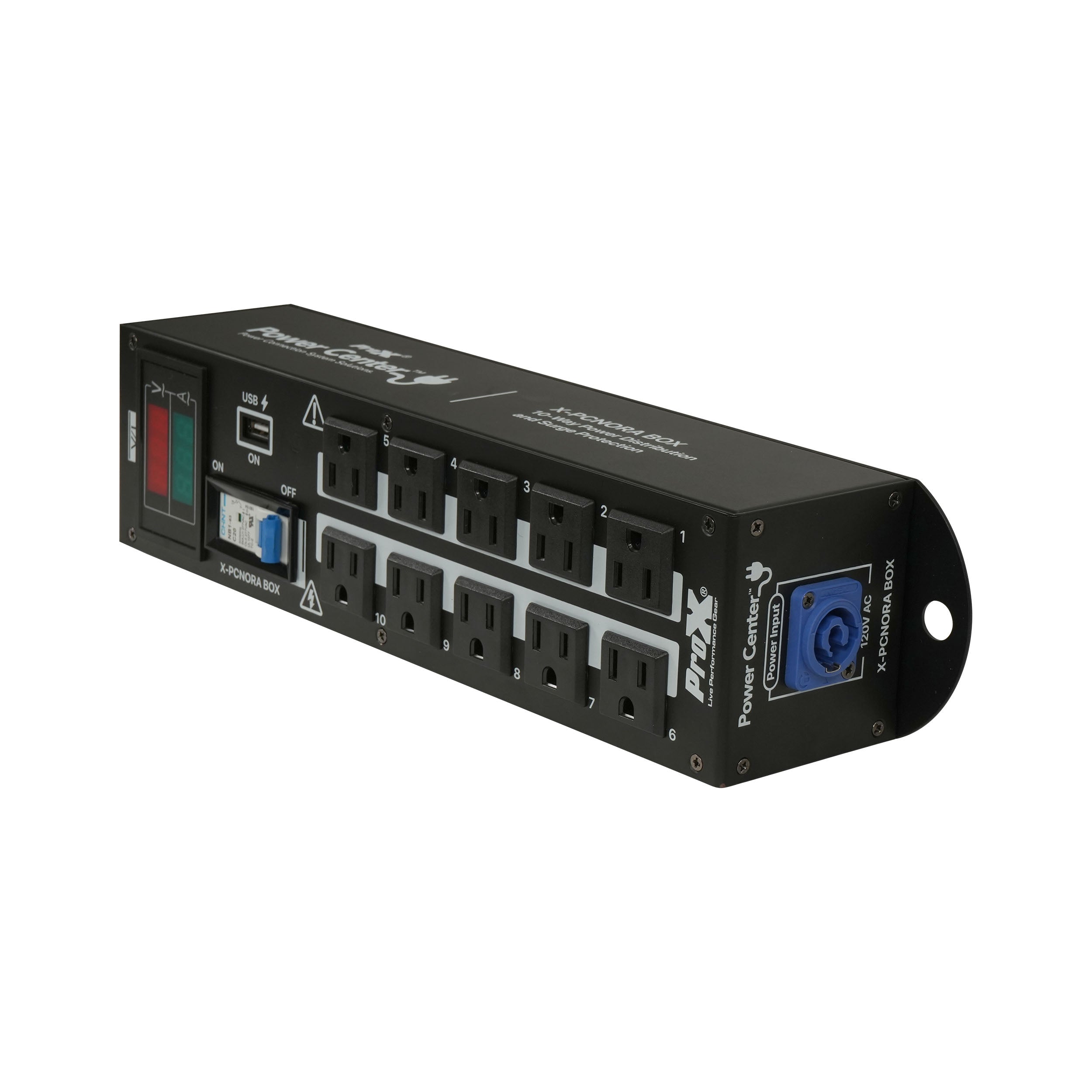 NORA 10 Way Power Distribution Compact Box for Powerkon to Edison with Power Cord