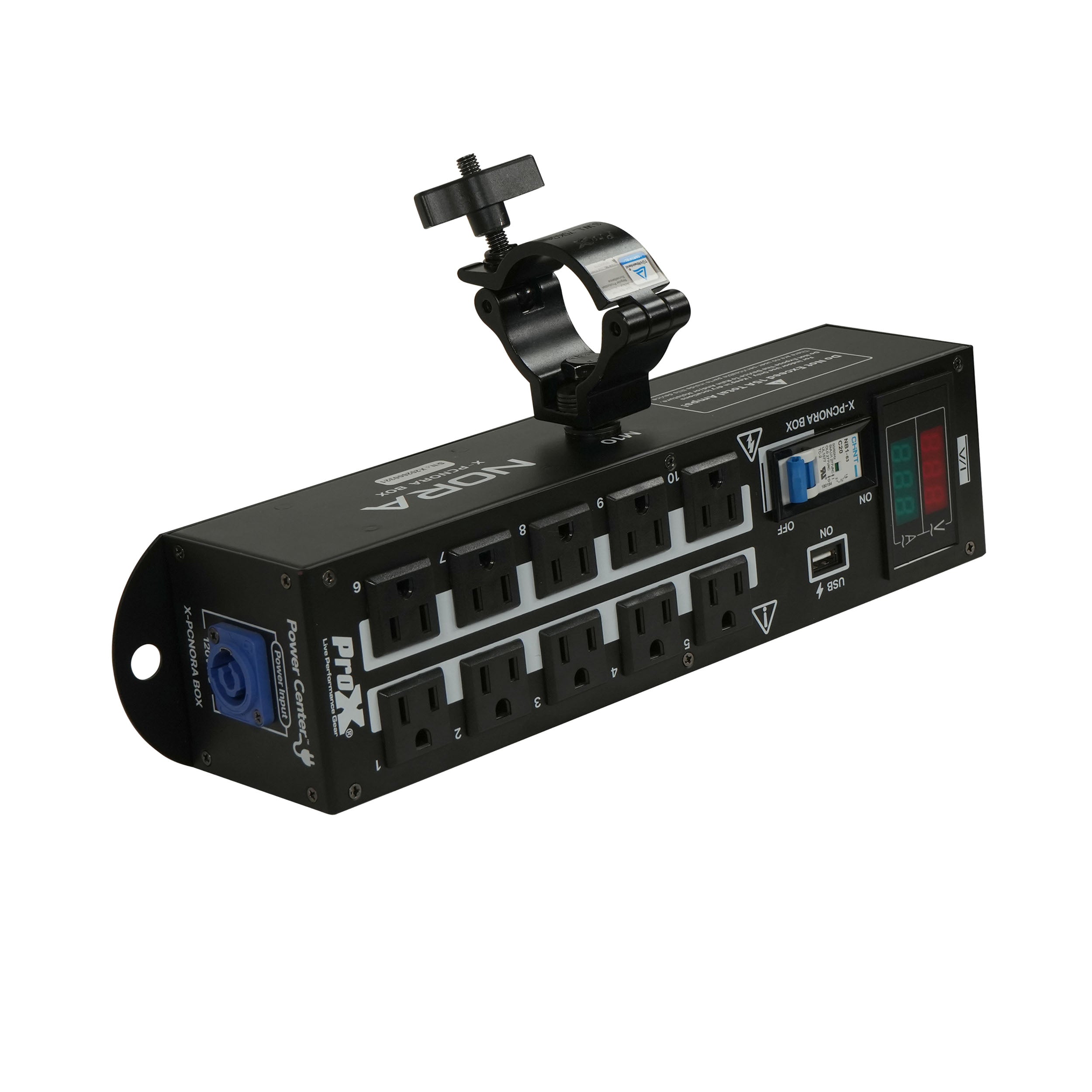 NORA 10 Way Power Distribution Compact Box for Powerkon to Edison with Power Cord