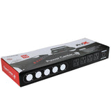 4 Way Powerkon to Edison AC Power 1U Rack Mountable Power Strip 5x Punched D-Series 15A Breaker On Off LED Toggle Switches