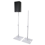 POLARIS Portable Speaker and Lighting Pair Stand Kit with Base Plate, Telescoping Pole, and Carry Bags - White Finish