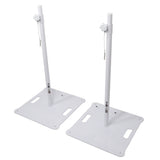 POLARIS Portable Speaker and Lighting Pair Stand Kit with Base Plate, Telescoping Pole, and Carry Bags - White Finish